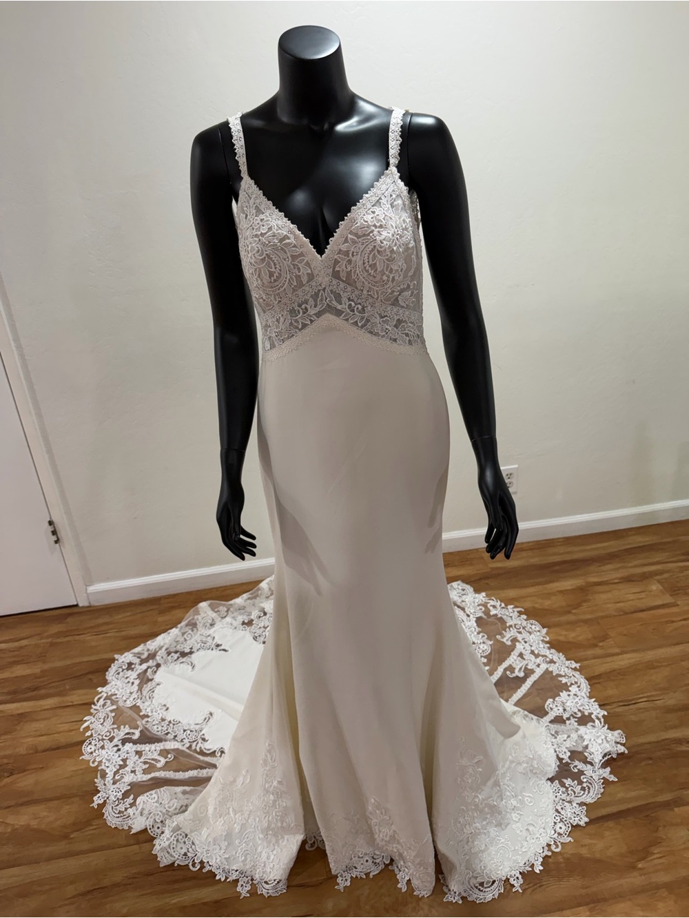 Lillian West 66221 Wedding Dress NWT Size 10 Ivory/Nude